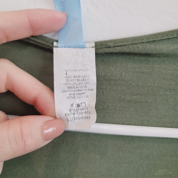 💕 Annabelle Open Front Green Cardigan Women's Size Large - Picture 11 of 13